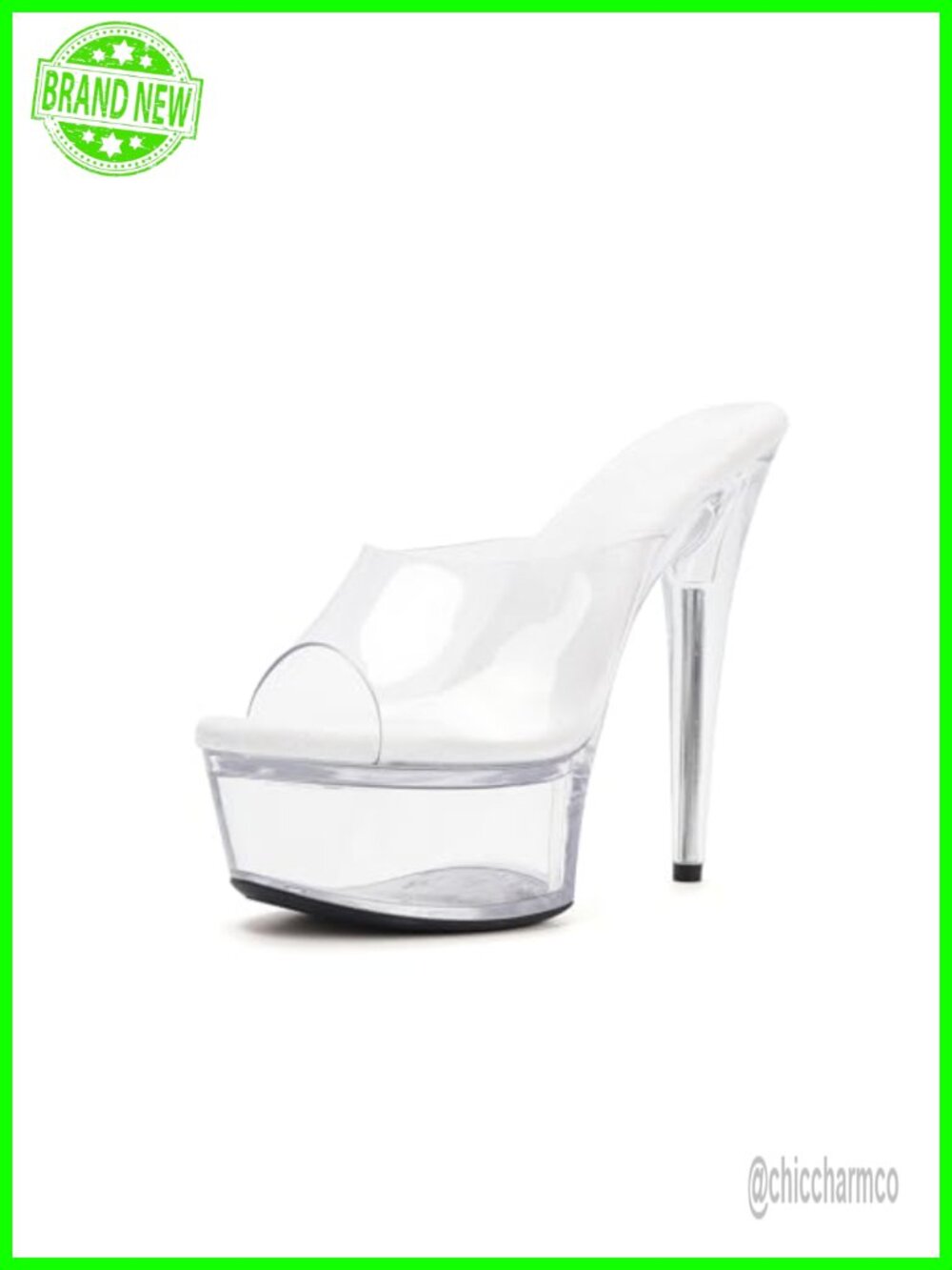 6in Clear Platform High Heels Stiletto Pole Dance Exotic Sandals
